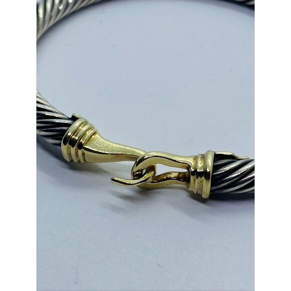 David Yurman Buckle Cable Classic Bracelet in Sterling Silver with 14k Gold - Picture 5 of 8